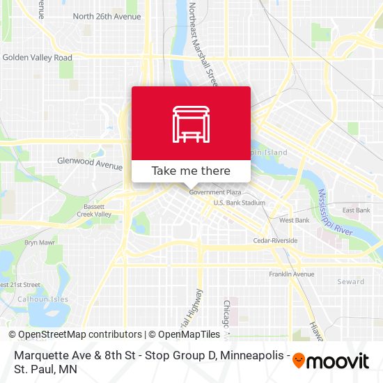 Marquette Ave & 8th St - Stop Group D map