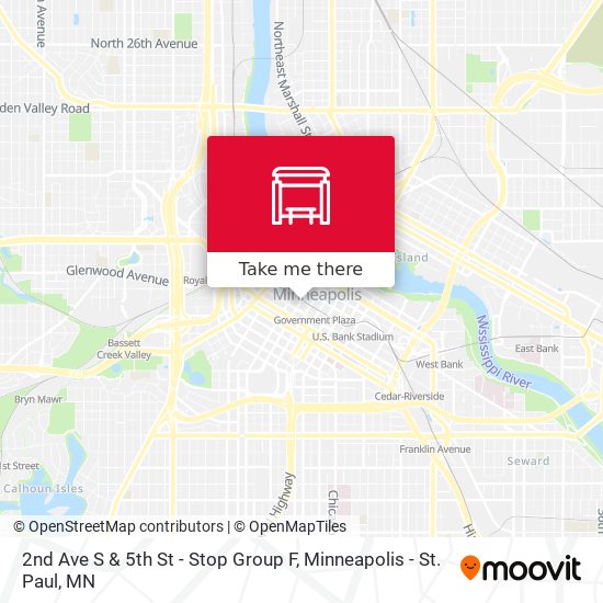 2nd Ave S & 5th St - Stop Group F map