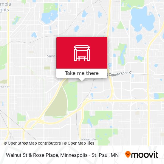 Walnut St & Rose Place map