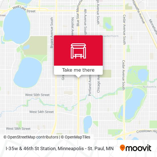 I-35w & 46th St Station map