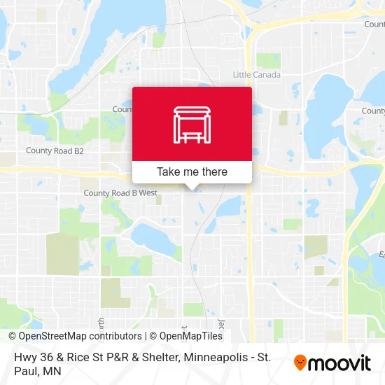 Hwy 36 & Rice St P&R & Shelter map