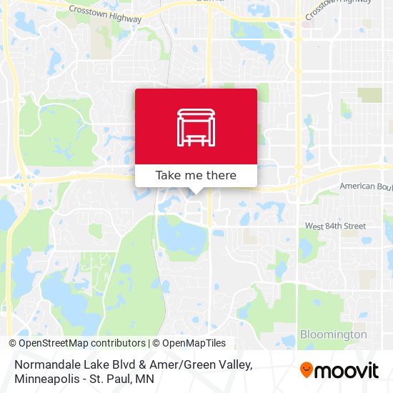 Normandale Lake Blvd & Amer / Green Valley map