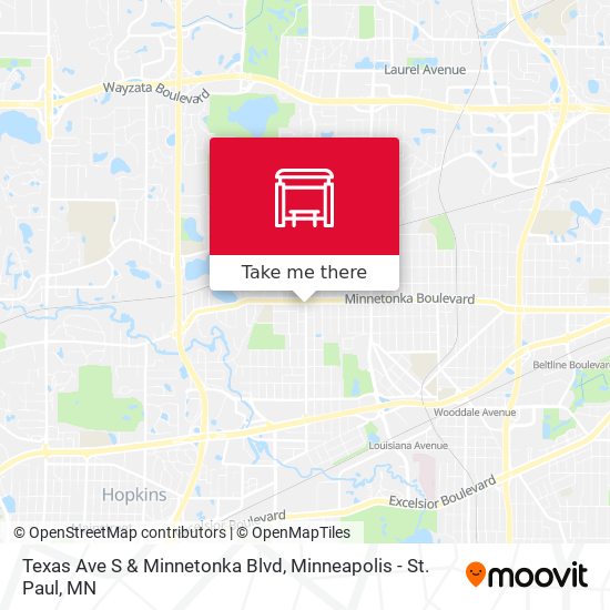 Texas Ave S & Minnetonka Blvd map