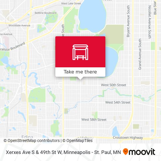Xerxes Ave S & 49th St W map