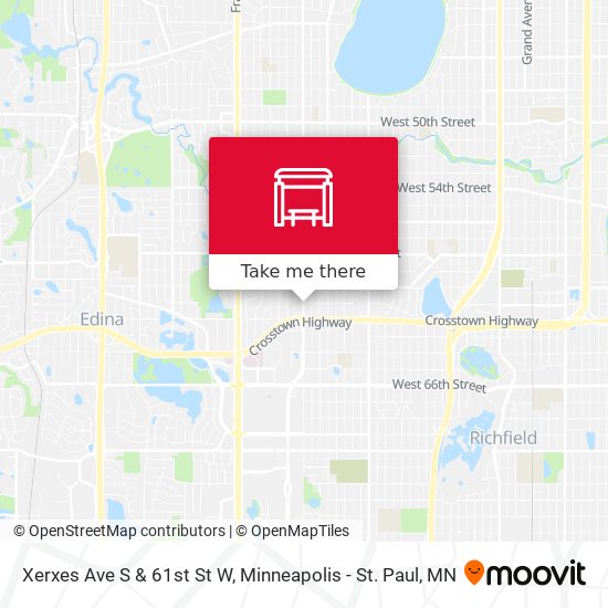 Xerxes Ave S & 61st St W map