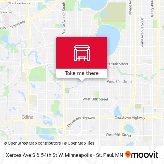 Xerxes Ave S & 54th St W map