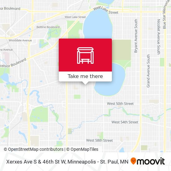 Xerxes Ave S & 46th St W map