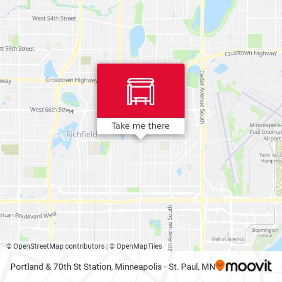 Portland & 70th St Station map