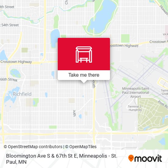 Bloomington Ave S & 67th St E map