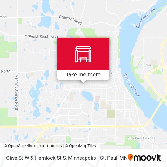 Olive St W & Hemlock St S map