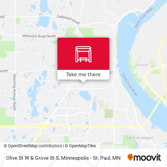 Olive St W & Grove St S map