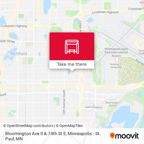 Bloomington Ave S & 74th St E map