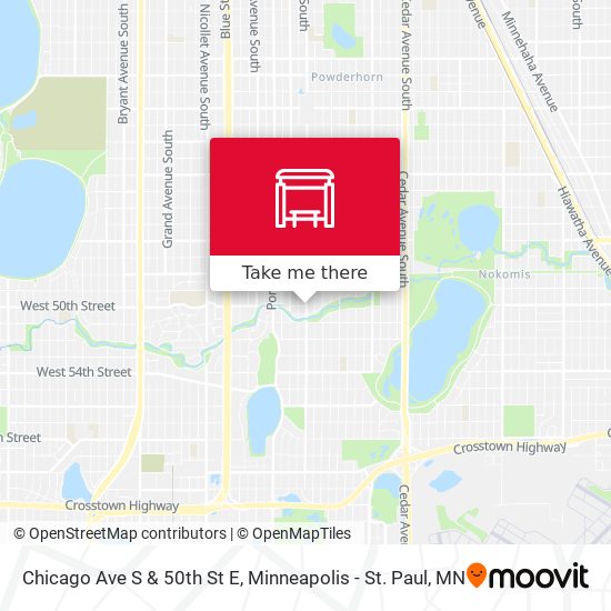 Chicago Ave S & 50th St E map