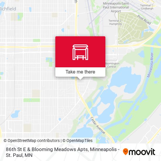 Mapa de 86th St E & Blooming Meadows Apts