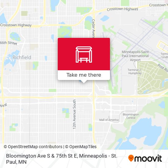 Bloomington Ave S & 75th St E map