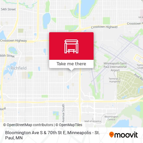 Bloomington Ave S & 70th St E map