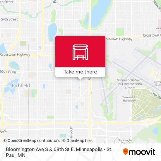 Bloomington Ave S & 68th St E map