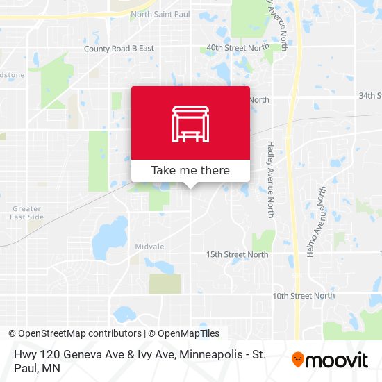 Hwy 120 Geneva Ave & Ivy Ave map