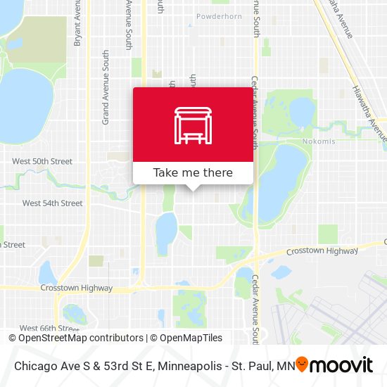 Chicago Ave S & 53rd St E map