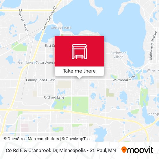 Co Rd E & Cranbrook Dr map