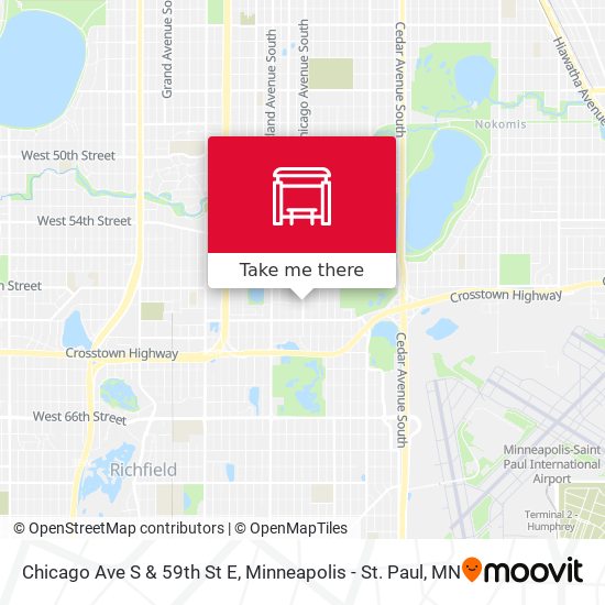 Chicago Ave S & 59th St E map