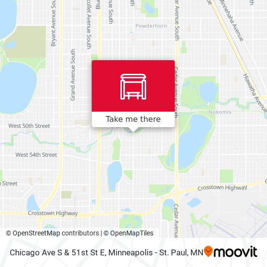 Mapa de Chicago Ave S & 51st St E
