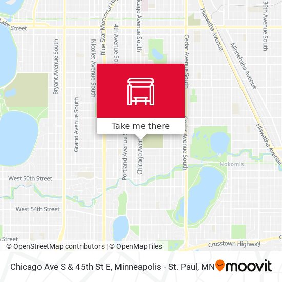 Chicago Ave S & 45th St E map