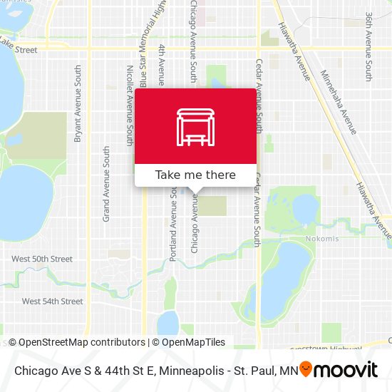 Chicago Ave S & 44th St E map