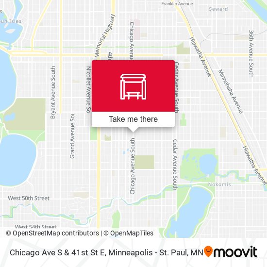 Chicago Ave S & 41st St E map