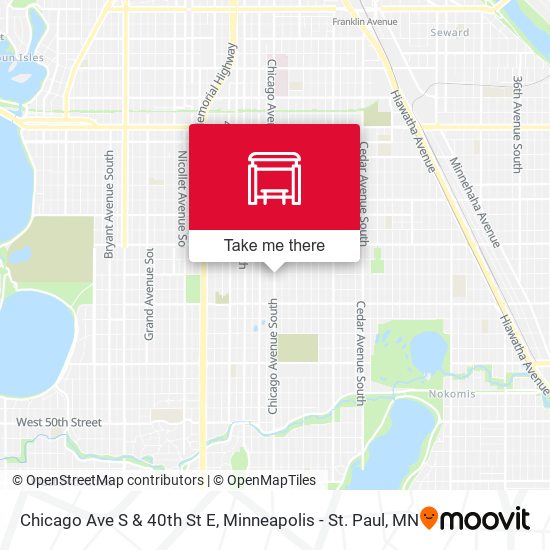 Chicago Ave S & 40th St E map