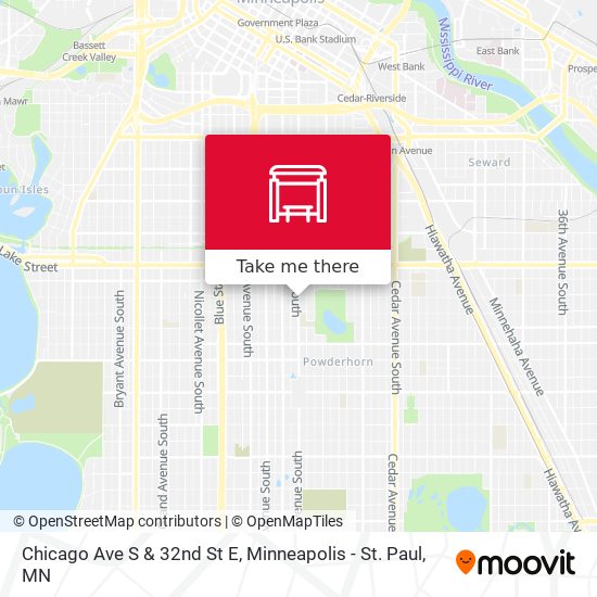 Chicago Ave S & 32nd St E map