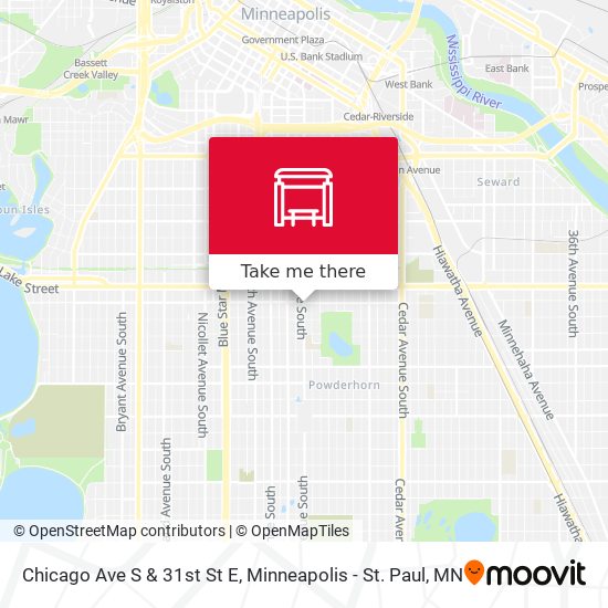 Chicago Ave S & 31st St E map