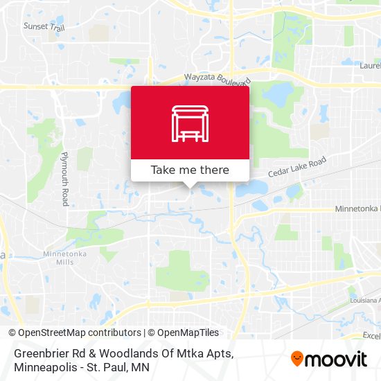 Greenbrier Rd & Woodlands Of Mtka Apts map