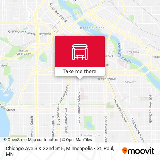 Mapa de Chicago Ave S & 22nd St E