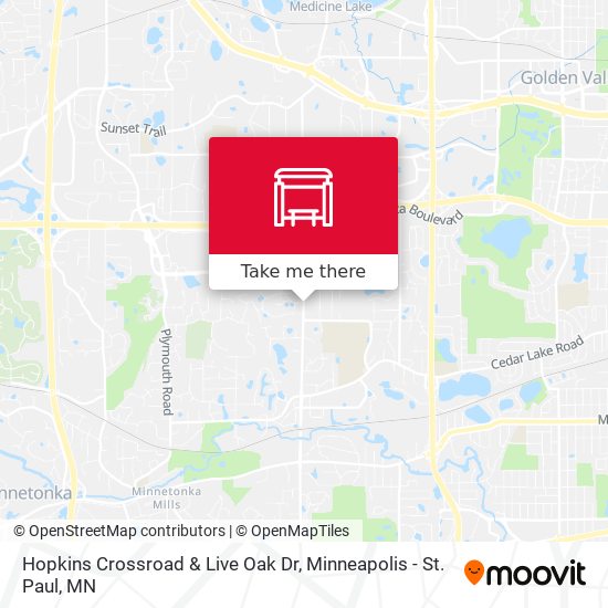 Hopkins Crossroad & Live Oak Dr map