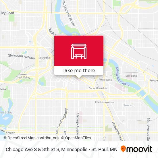Chicago Ave S & 8th St S map