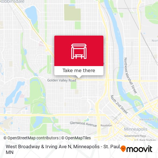 West Broadway & Irving Ave N map