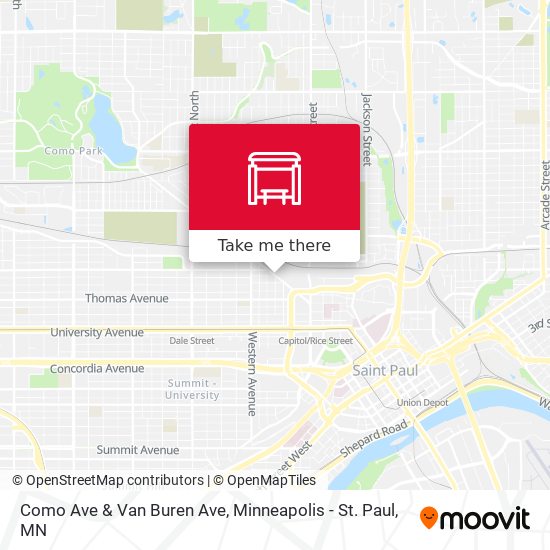 Como Ave & Van Buren Ave map