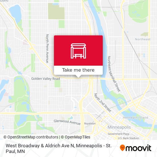 West Broadway & Aldrich Ave N map