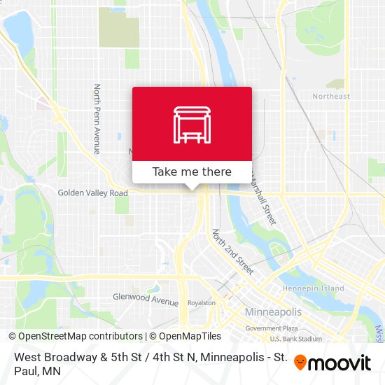 West Broadway & 5th St / 4th St N map
