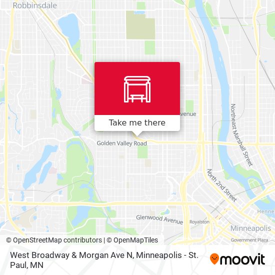 West Broadway & Morgan Ave N map