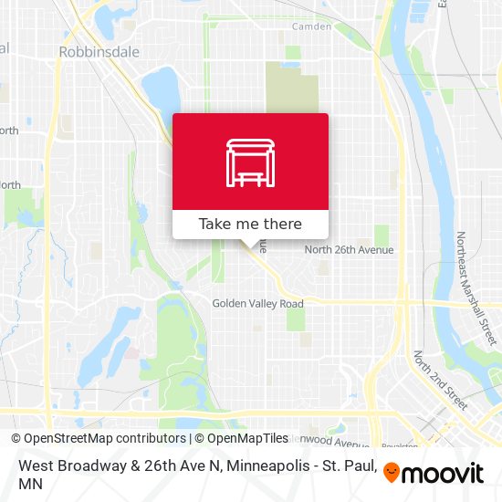 West Broadway & 26th Ave N map
