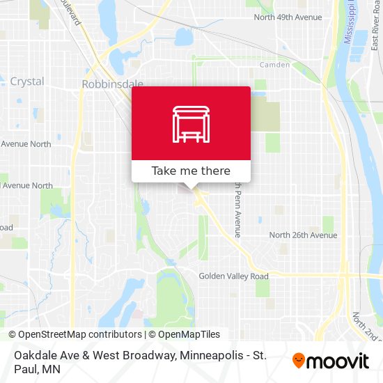 Oakdale Ave & West Broadway map