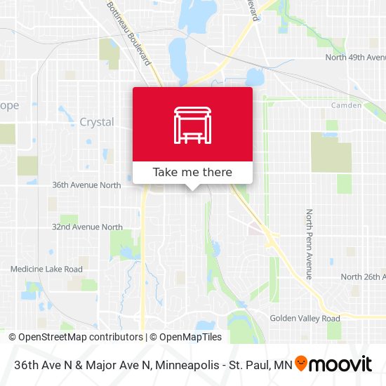 36th Ave N & Major Ave N map