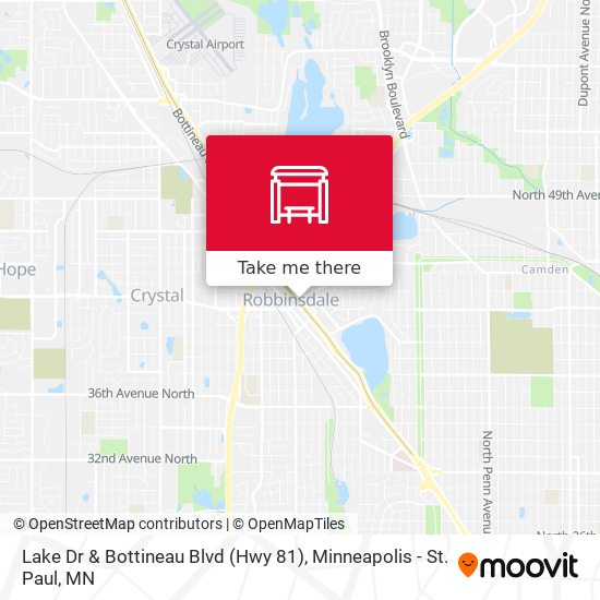 Lake Dr & Bottineau Blvd (Hwy 81) map