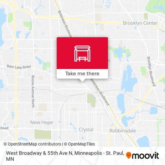 West Broadway & 55th Ave N map