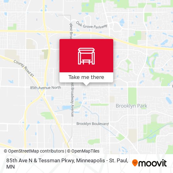 85th Ave N & Tessman Pkwy map