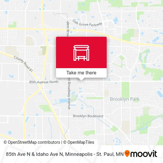 85th Ave N & Idaho Ave N map