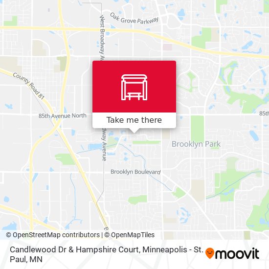 Candlewood Dr & Hampshire Court map