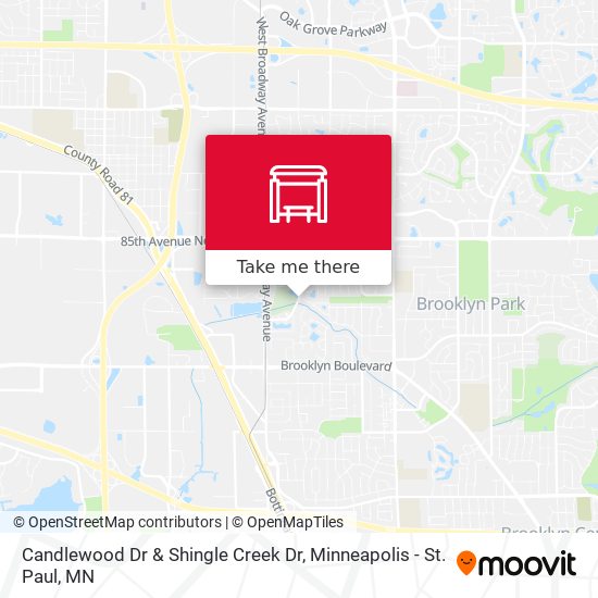Candlewood Dr & Shingle Creek Dr map